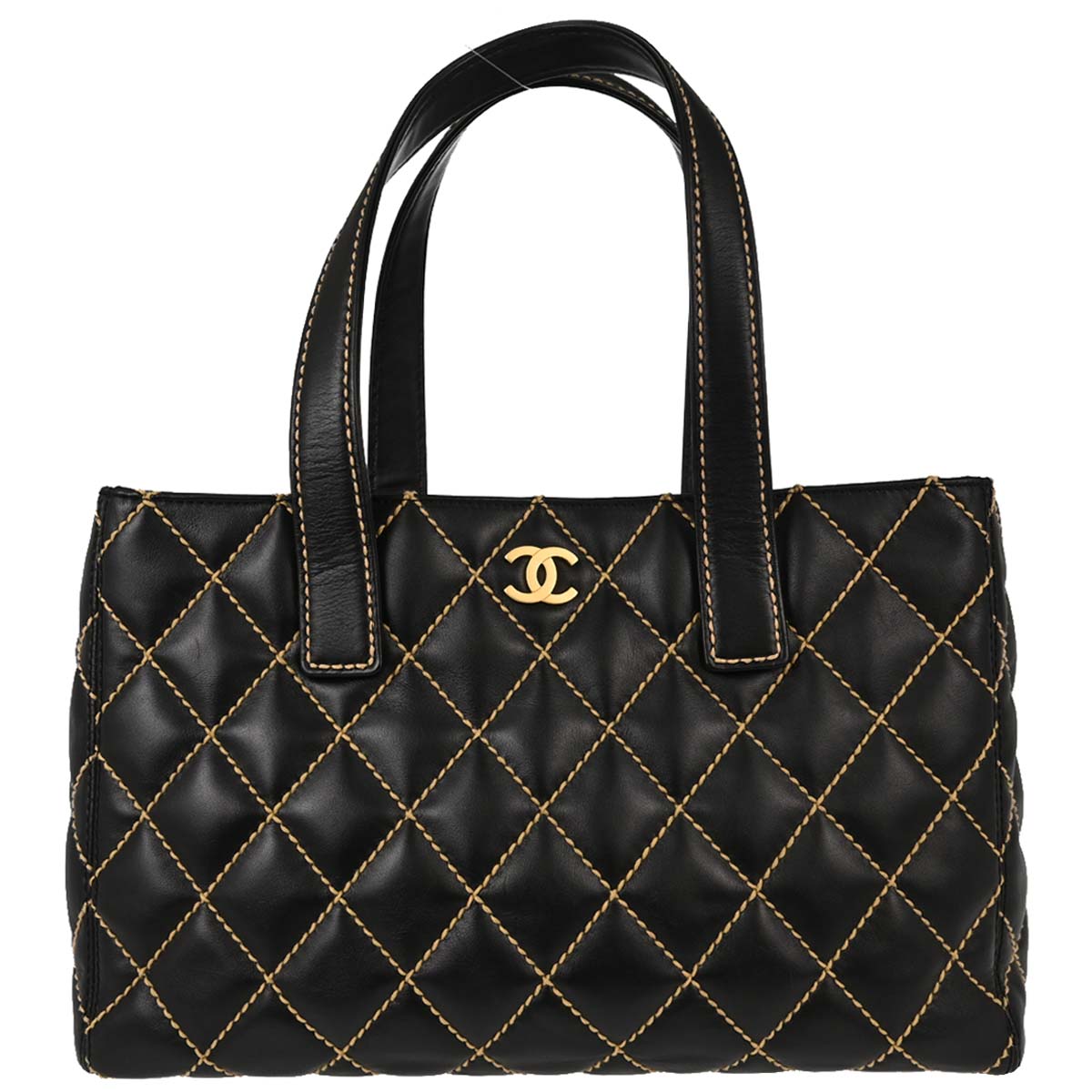 Chanel 2005-2006 Black Calfskin Wild Stitch Tote Handbag