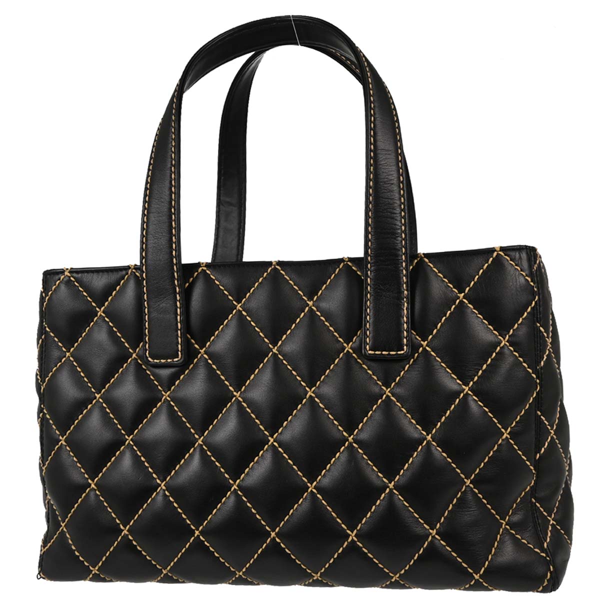 Chanel 2005-2006 Black Calfskin Wild Stitch Tote Handbag