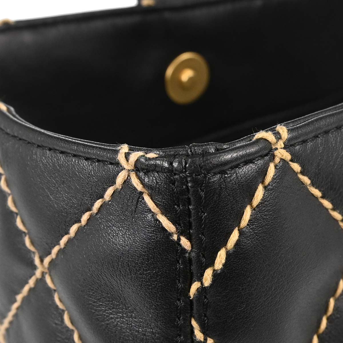 Chanel 2005-2006 Black Calfskin Wild Stitch Tote Handbag