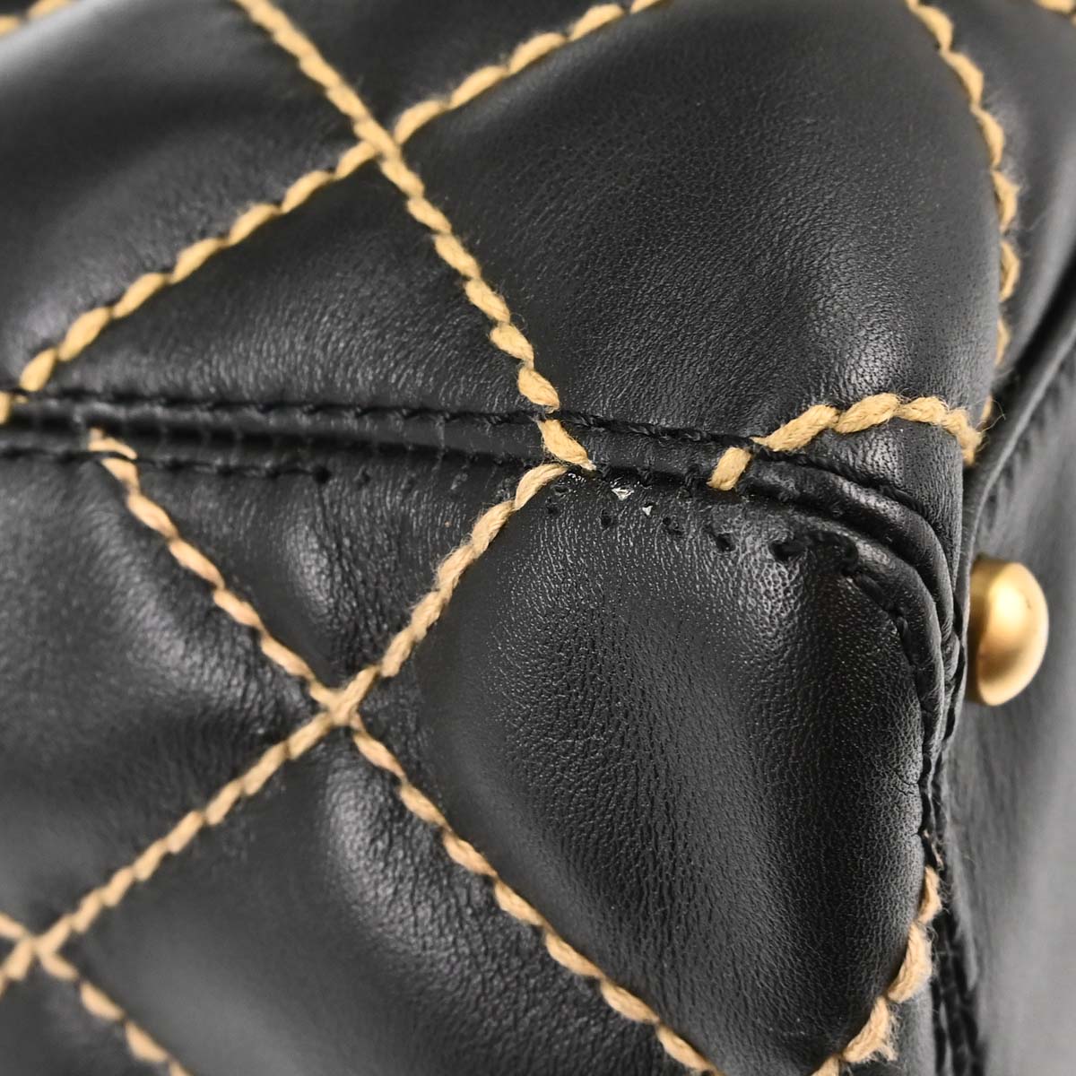 Chanel 2005-2006 Black Calfskin Wild Stitch Tote Handbag