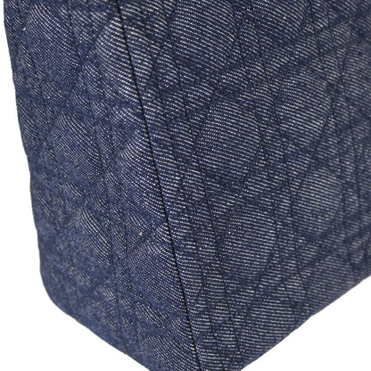 Christian Dior Indigo Denim Medium Lady Dior Cannage 2way Shoulder Handbag