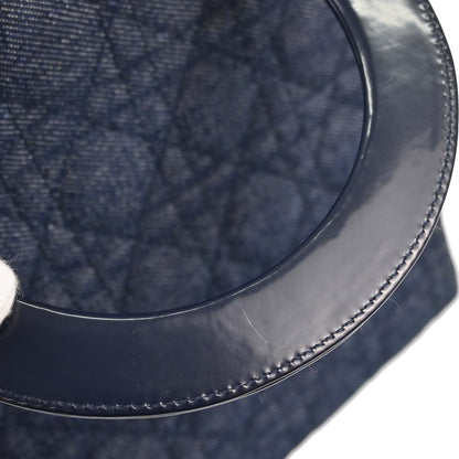 Christian Dior Indigo Denim Medium Lady Dior Cannage 2way Shoulder Handbag