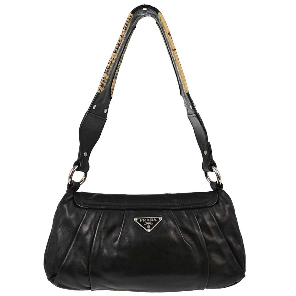 Prada * Black Leather Studded Handbag