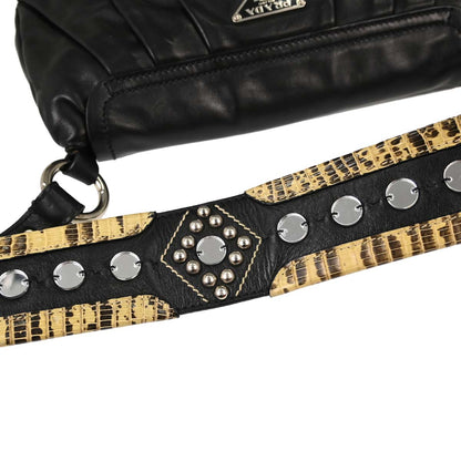Prada * Black Leather Studded Handbag