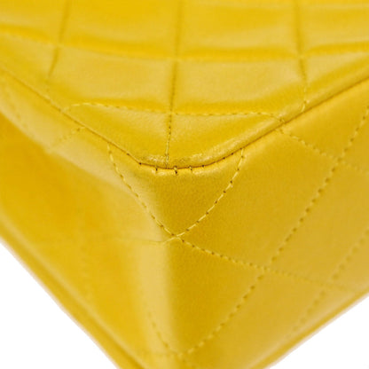 Chanel Yellow Lambskin Turnlock Mini Full Flap Shoulder Bag