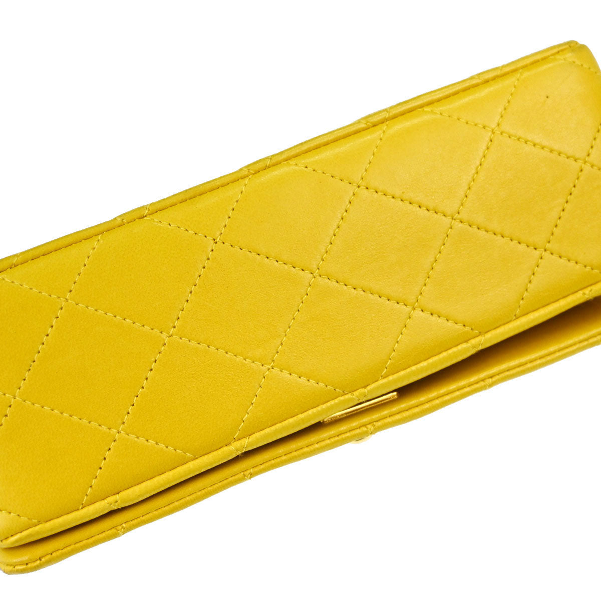 Chanel Yellow Lambskin Turnlock Mini Full Flap Shoulder Bag