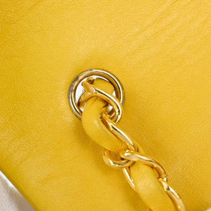 Chanel Yellow Lambskin Turnlock Mini Full Flap Shoulder Bag
