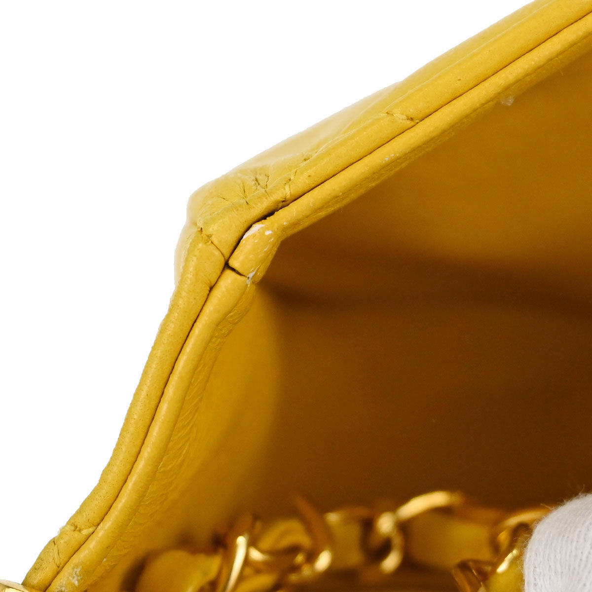 Chanel Yellow Lambskin Turnlock Mini Full Flap Shoulder Bag