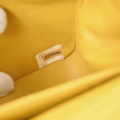 Chanel Yellow Lambskin Turnlock Mini Full Flap Shoulder Bag