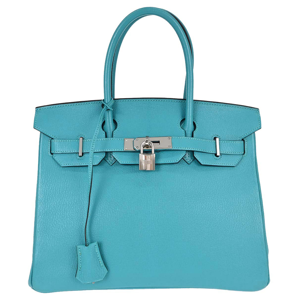 Hermes Turquoise Chevre Birkin 30 Handbag