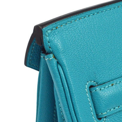 Hermes Turquoise Chevre Birkin 30 Handbag