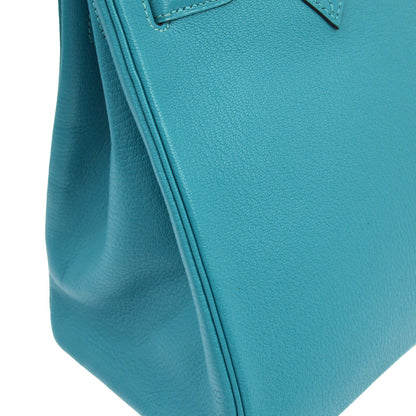 Hermes Turquoise Chevre Birkin 30 Handbag