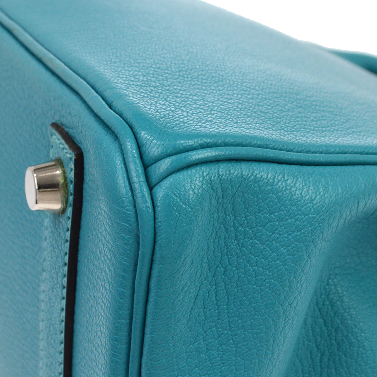 Hermes Turquoise Chevre Birkin 30 Handbag