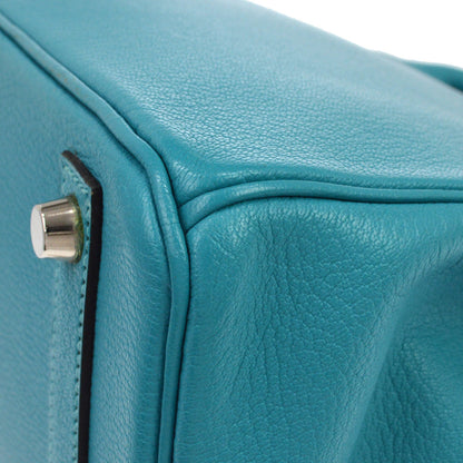 Hermes Turquoise Chevre Birkin 30 Handbag
