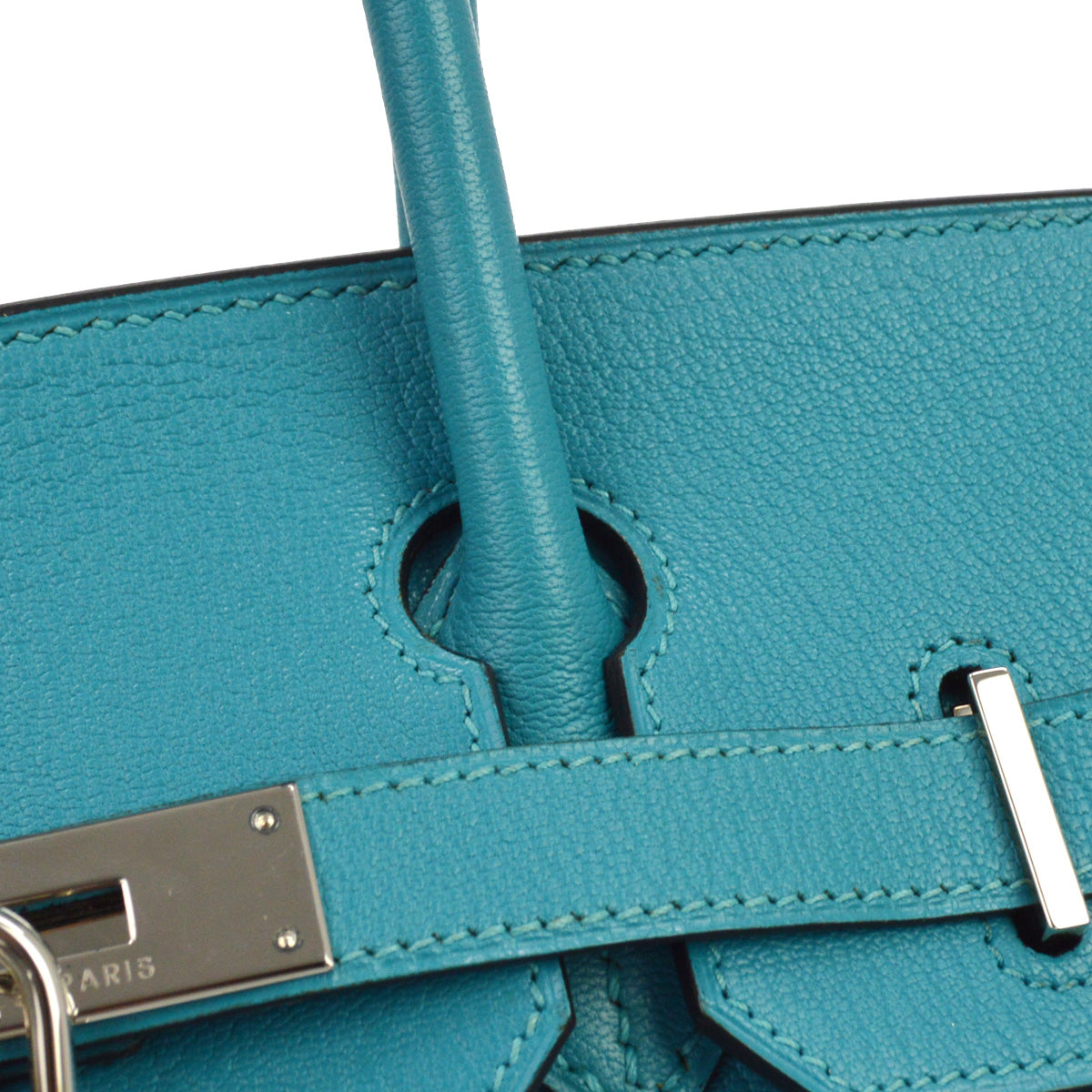 Hermes Turquoise Chevre Birkin 30 Handbag
