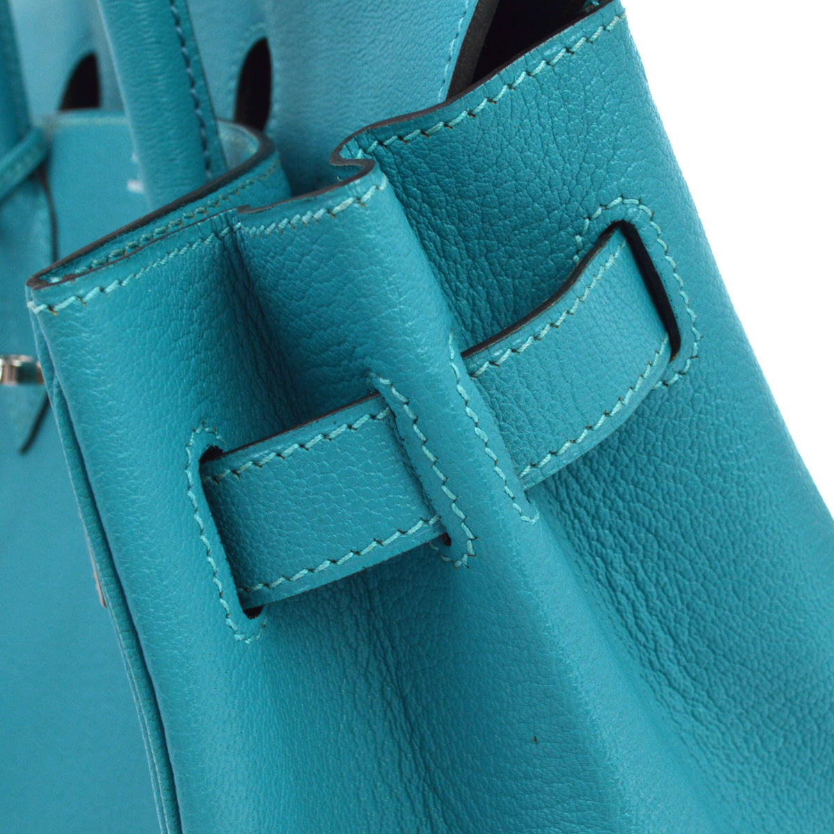 Hermes Turquoise Chevre Birkin 30 Handbag