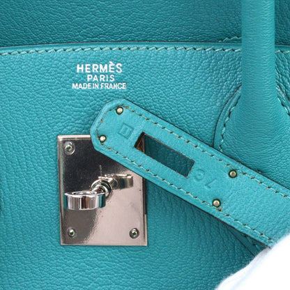 Hermes Turquoise Chevre Birkin 30 Handbag