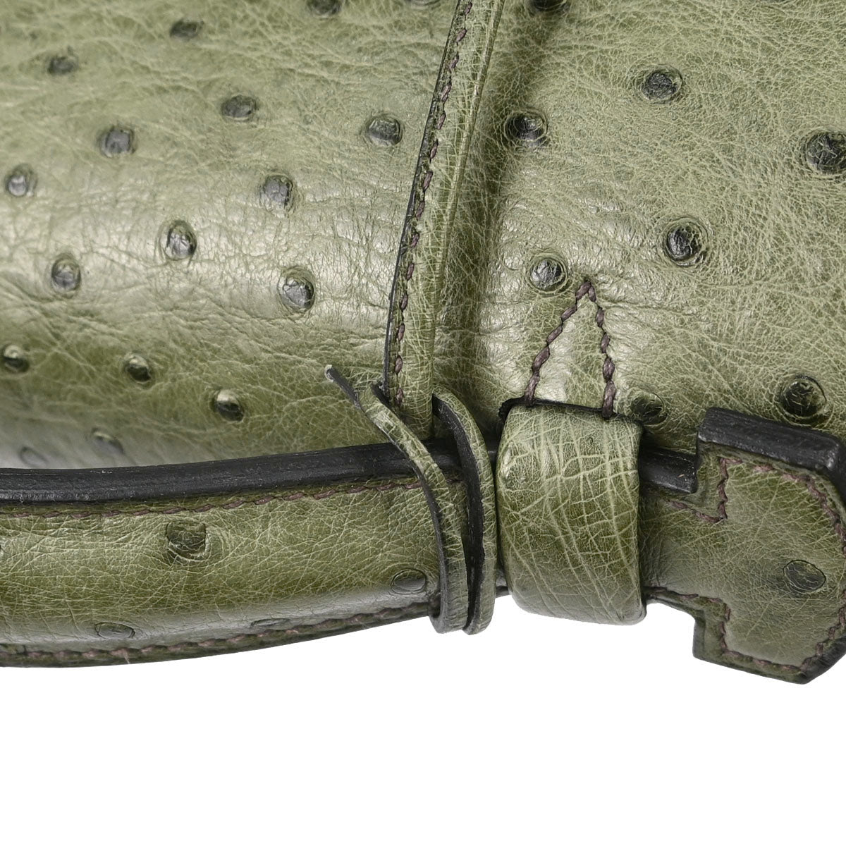 Hermes * Vert Olive Ostrich Sac a Depeches 41 Business Handbag