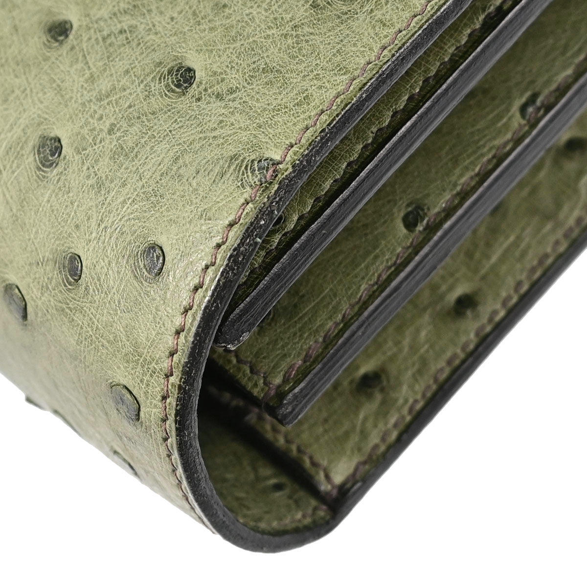 Hermes * Vert Olive Ostrich Sac a Depeches 41 Business Handbag