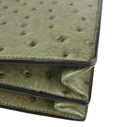 Hermes * Vert Olive Ostrich Sac a Depeches 41 Business Handbag