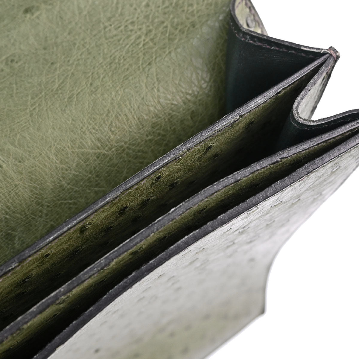 Hermes * Vert Olive Ostrich Sac a Depeches 41 Business Handbag