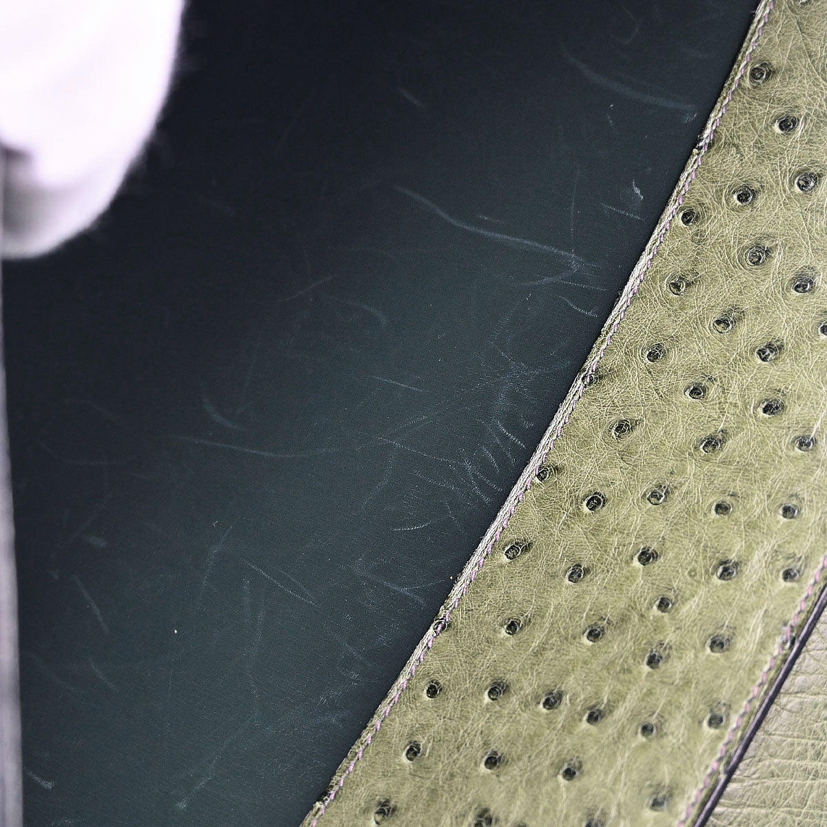 Hermes * Vert Olive Ostrich Sac a Depeches 41 Business Handbag