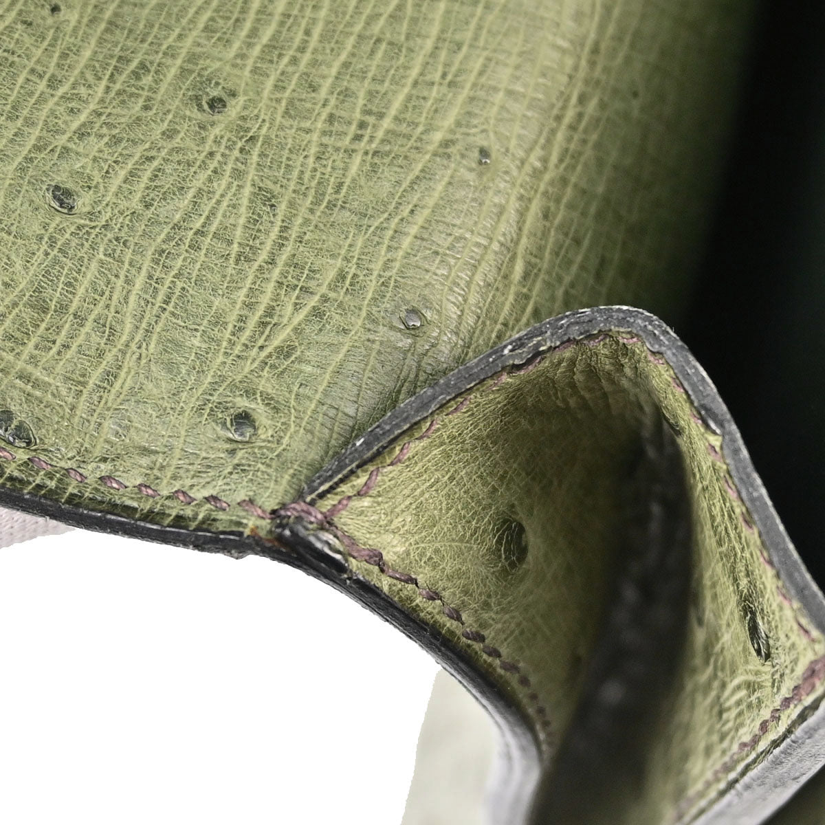 Hermes * Vert Olive Ostrich Sac a Depeches 41 Business Handbag