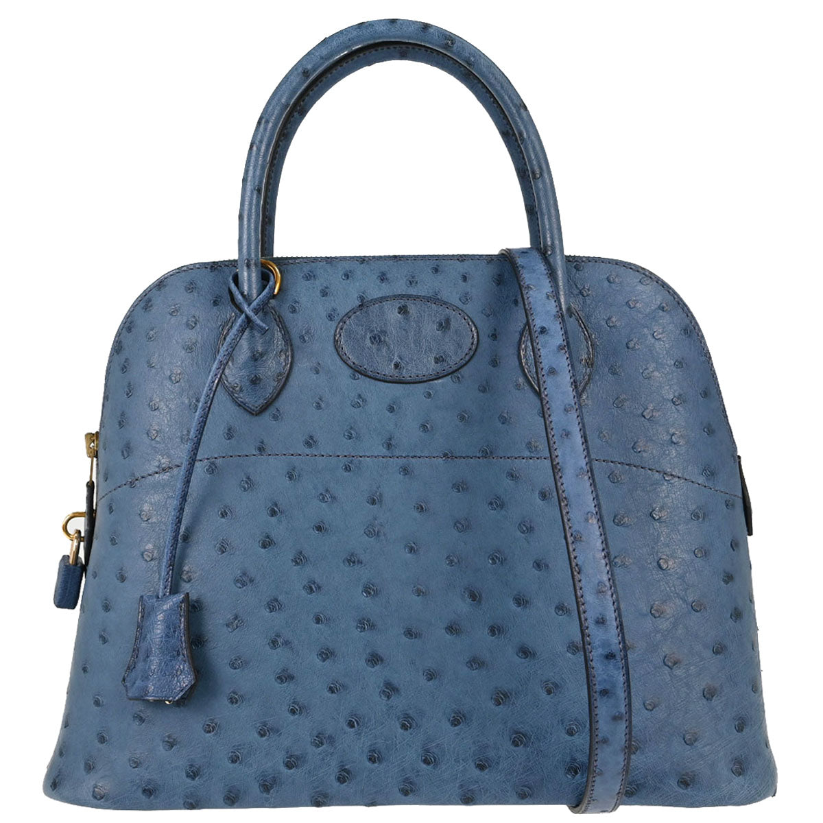 Hermes * Blue Roy Ostrich Bolide 31 2way Shoulder Handbag
