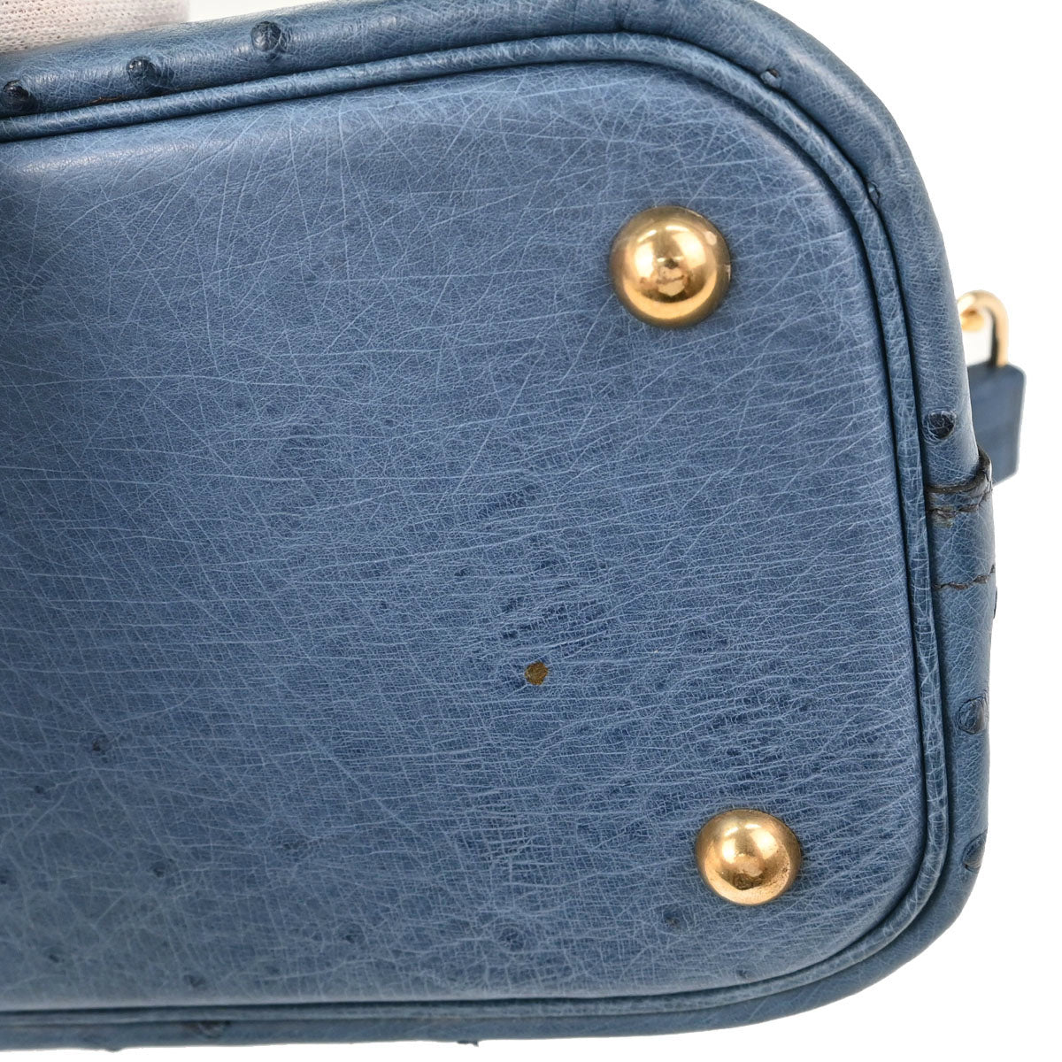Hermes * Blue Roy Ostrich Bolide 31 2way Shoulder Handbag