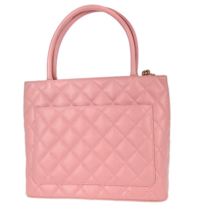 Chanel Pink Calfskin Medallion Tote Handbag