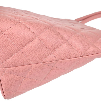 Chanel Pink Calfskin Medallion Tote Handbag