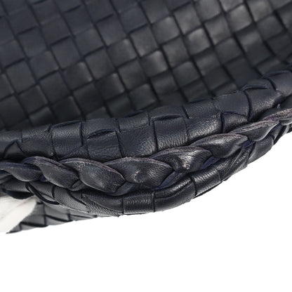 Bottega Veneta Navy Lambskin Intrecciato Hobo Handbag