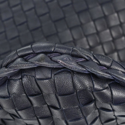 Bottega Veneta Navy Lambskin Intrecciato Hobo Handbag