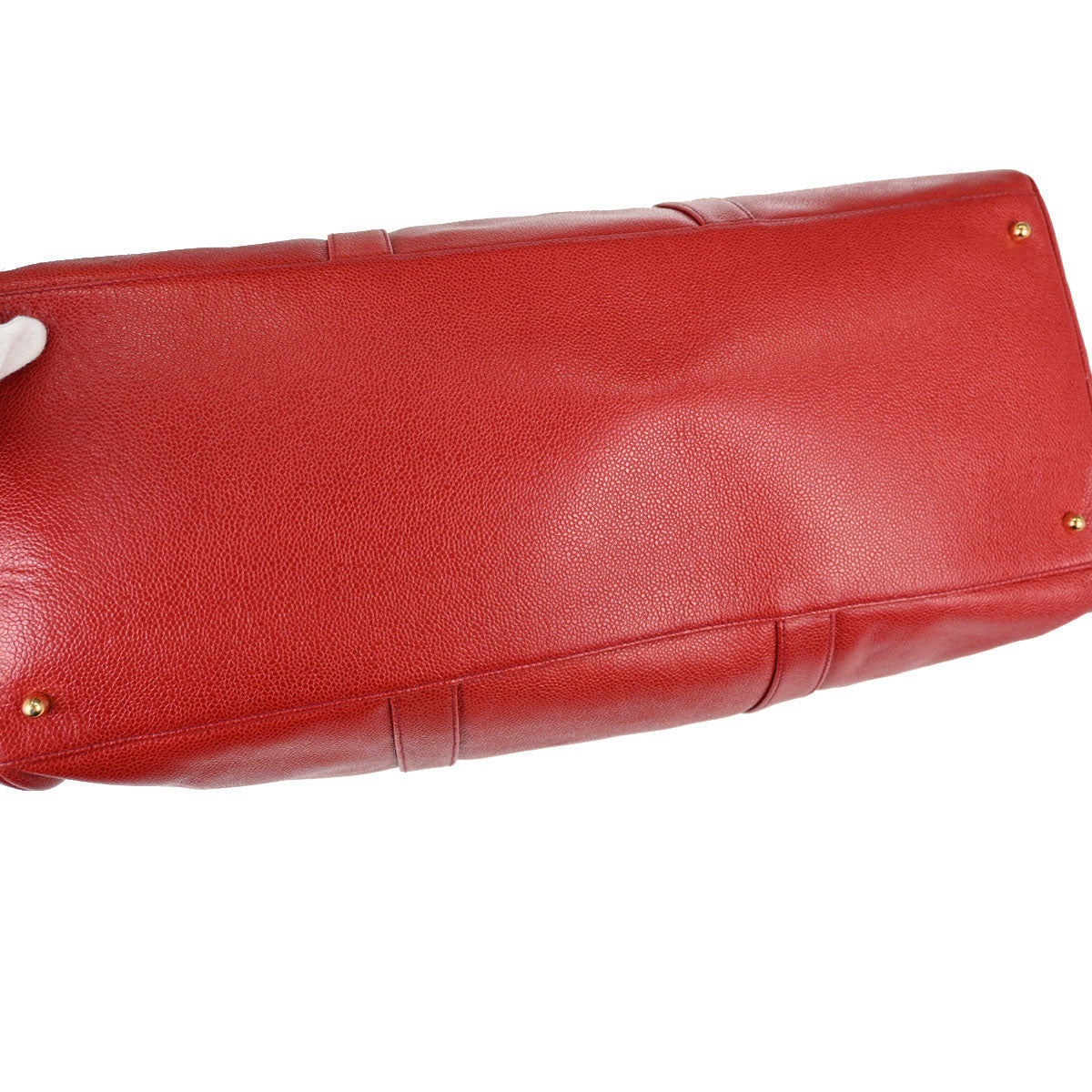 Chanel Red Caviar Skin 2way Shoulder Duffle Handbag