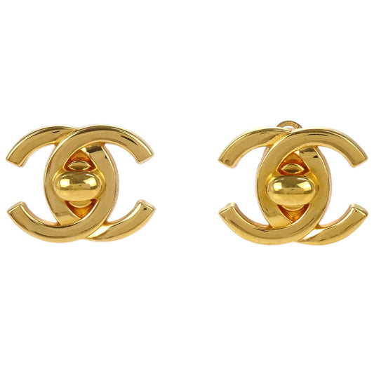 Chanel CC Turnlock Clip-On Earrings Gold Large 95A