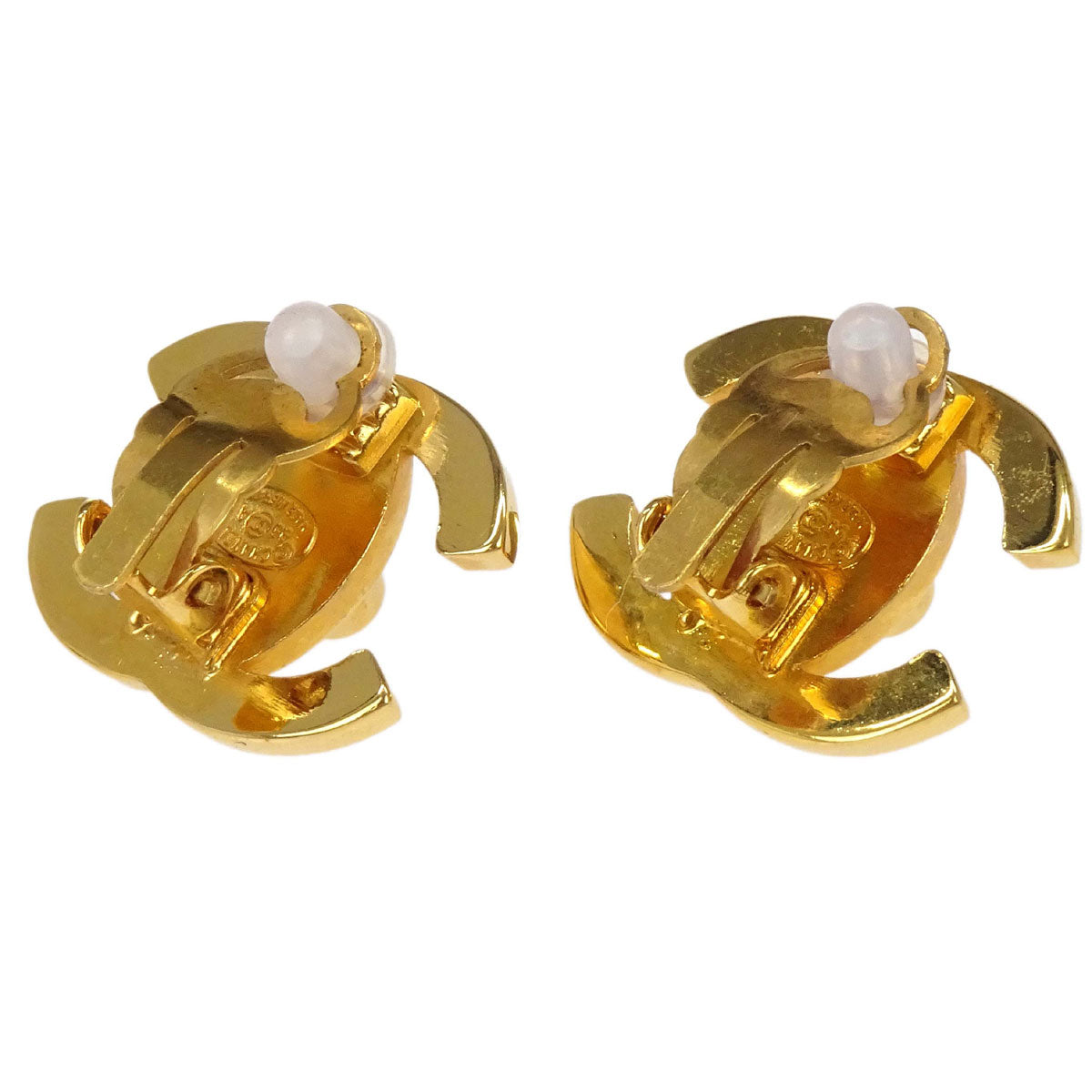 Chanel CC Turnlock Clip-On Earrings Gold Large 95A
