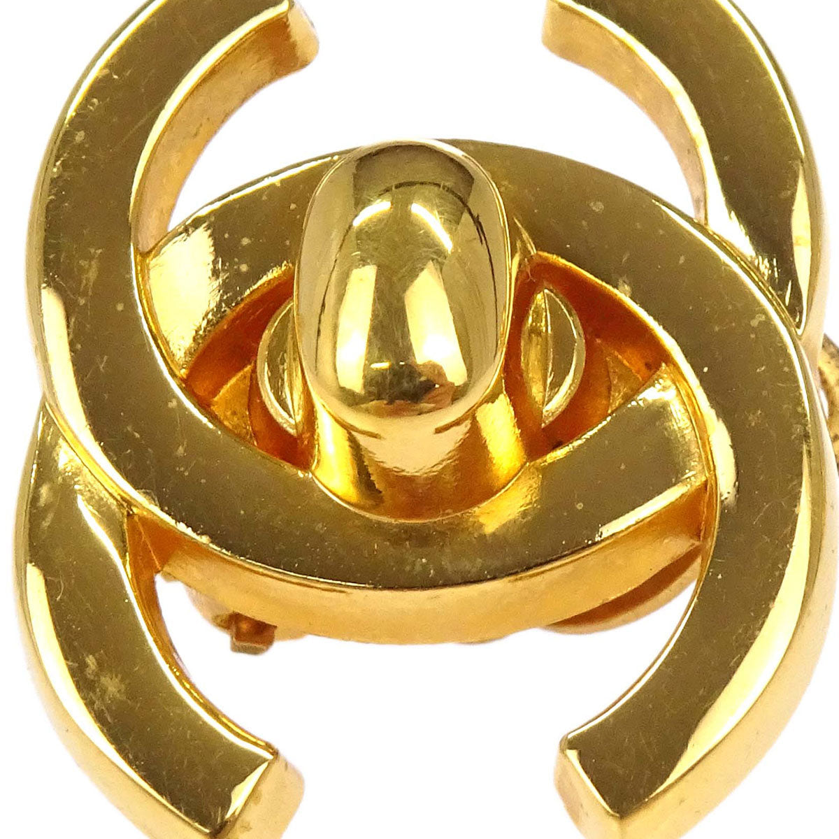 Chanel CC Turnlock Clip-On Earrings Gold Large 95A