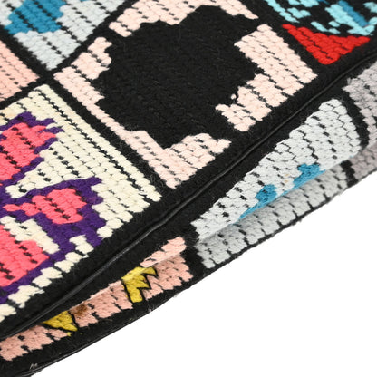 Chanel Black Canvas Precious Symbols Needlepoint Tote Handbag