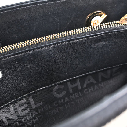 Chanel Black Canvas Precious Symbols Needlepoint Tote Handbag