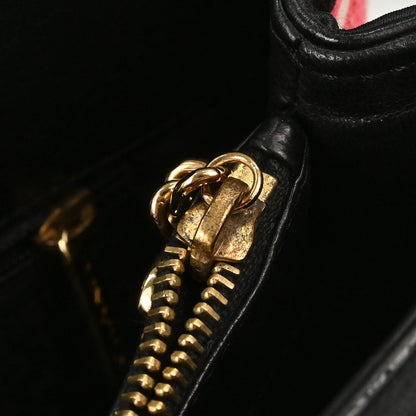Chanel Black Canvas Precious Symbols Needlepoint Tote Handbag