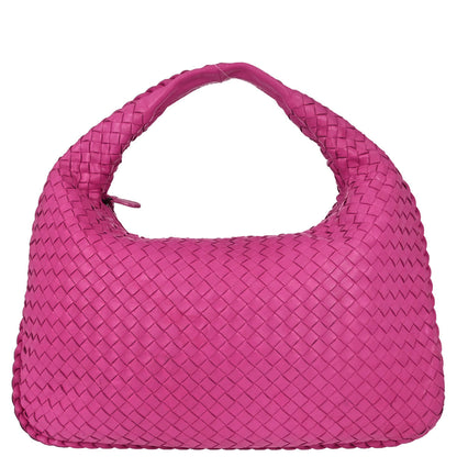 Bottega Veneta Pink Lambskin Intrecciato Hobo Handbag