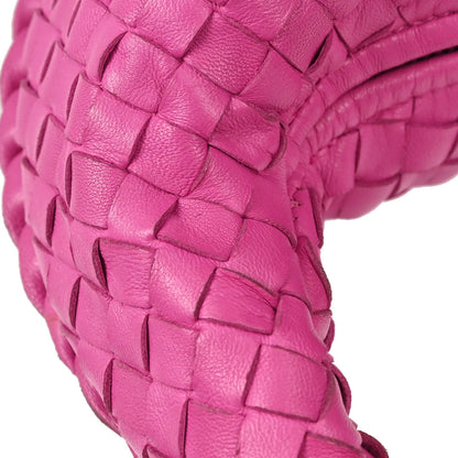 Bottega Veneta Pink Lambskin Intrecciato Hobo Handbag