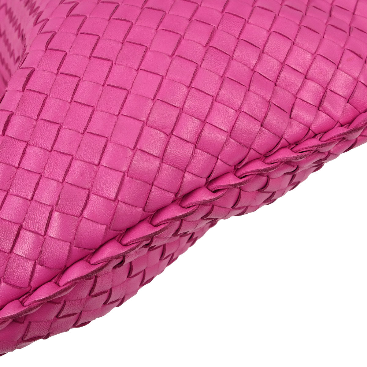 Bottega Veneta Pink Lambskin Intrecciato Hobo Handbag