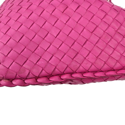 Bottega Veneta Pink Lambskin Intrecciato Hobo Handbag
