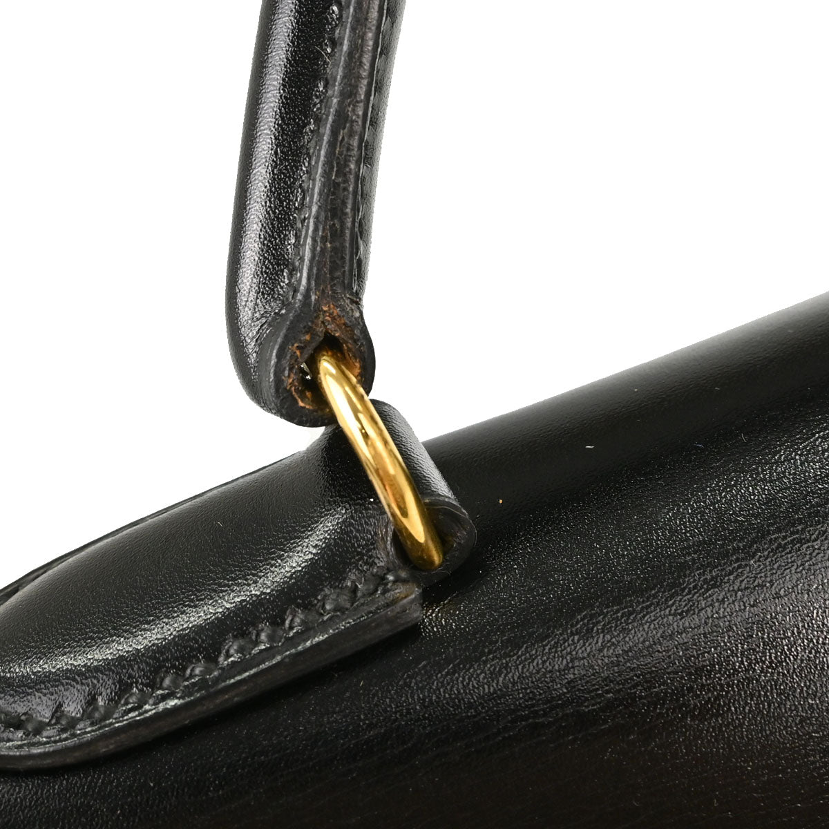Hermes Black Box Calf Kelly 32 Sellier 2way Shoulder Handbag