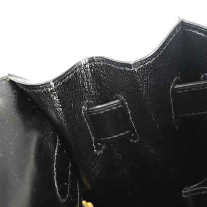 Hermes Black Box Calf Kelly 32 Sellier 2way Shoulder Handbag