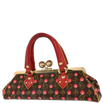 Louis Vuitton * Cherry Lizard Sac Fermoir GM Handbag M95002