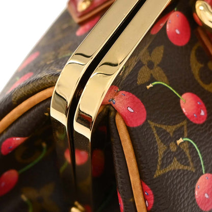 Louis Vuitton * Cherry Lizard Sac Fermoir GM Handbag M95002