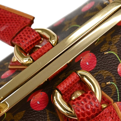 Louis Vuitton * Cherry Lizard Sac Fermoir GM Handbag M95002