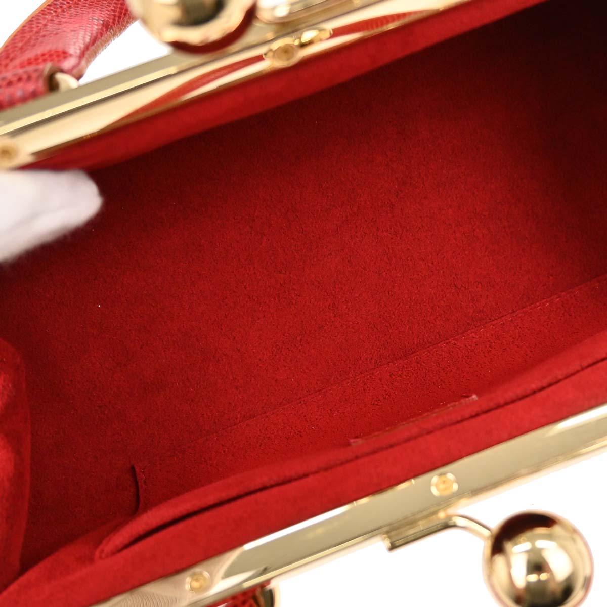 Louis Vuitton * Cherry Lizard Sac Fermoir GM Handbag M95002